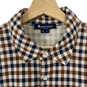 Aquascutum House Check Long Sleeved Polo - Extra Large (XL) PTP 24.25"