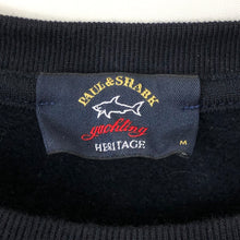 Load image into Gallery viewer, Paul and Shark Navy Embroidered Logo Crew Neck Sweater - Medium (M) PTP 20.75&quot;
