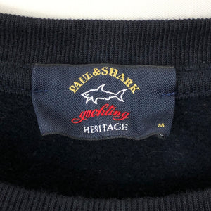 Paul and Shark Navy Embroidered Logo Crew Neck Sweater - Medium (M) PTP 20.75"