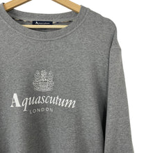 Load image into Gallery viewer, Aquascutum Grey Crew Neck Logo Sweater - Triple Extra Large (XXXL) PTP 26&quot;
