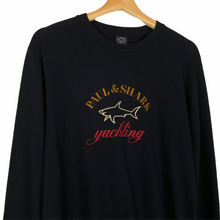 Load image into Gallery viewer, Paul and Shark Navy Embroidered Logo Crew Neck Sweater - Medium (M) PTP 20.75&quot;
