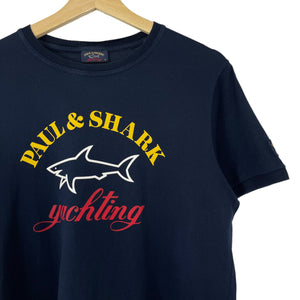 Paul and Shark Navy Short Sleeved Logo T-Shirt - Medium (M) PTP 19.75"