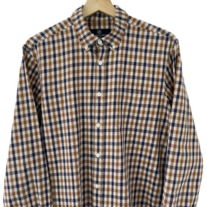 Aquascutum House Check Long Sleeved Shirt - Medium (M) PTP 20"