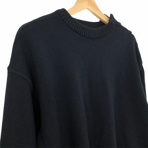 Paul and Shark Navy Bretagne 100% Wool Crew Neck Sweater - Medium (M) PTP 23"