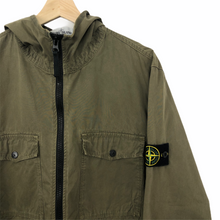 Load image into Gallery viewer, Stone Island Khaki Zip Up Hooded Overshirt - Extra Large (XL) PTP 23.75&quot;
