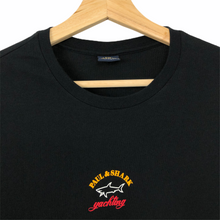 Load image into Gallery viewer, Paul and Shark Black Short Sleeved Logo T-Shirt - Small (S) PTP 18&quot;
