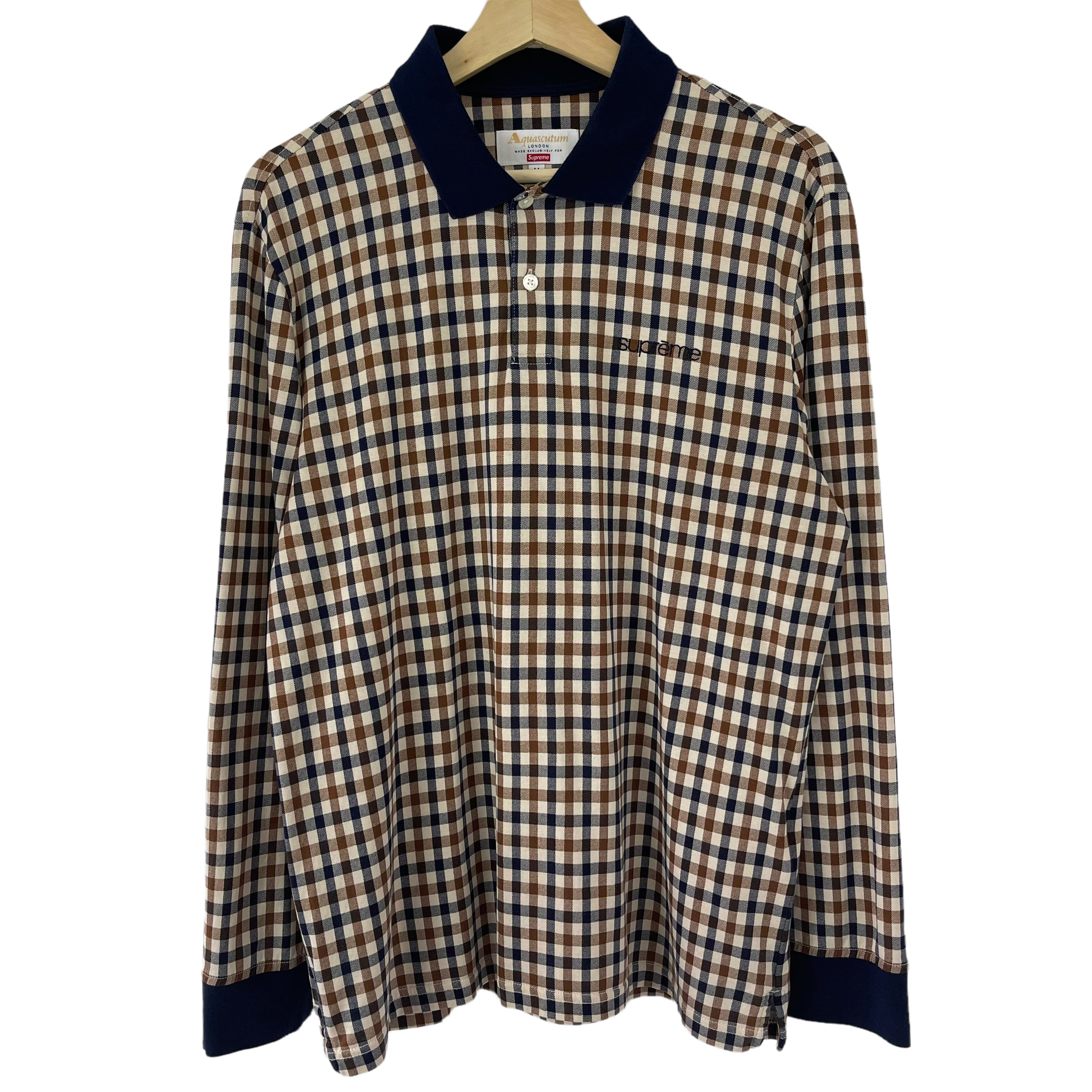 Aquascutum x Supreme House Check Long Sleeved Polo Medium