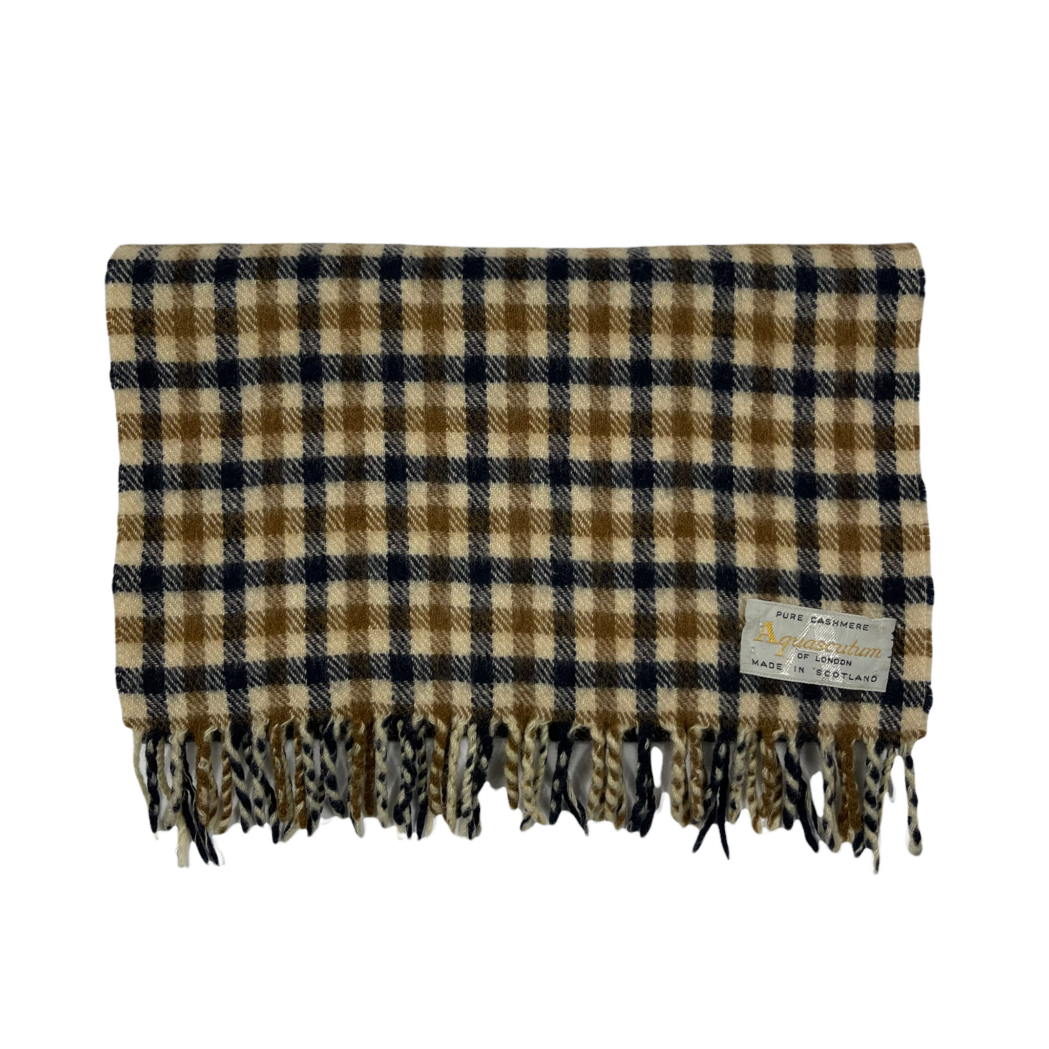 Aquascutum Classic House Check Pure Cashmere Scarf One Size Fits