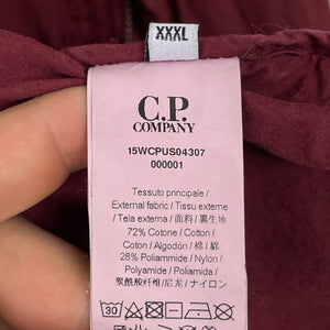 C.P Company Burgundy Goggle Hooded Overshirt - Triple Extra Large (XXXL) PTP 24"