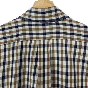 Aquascutum House Check Long Sleeved Shirt - Small (S) PTP 22.5"