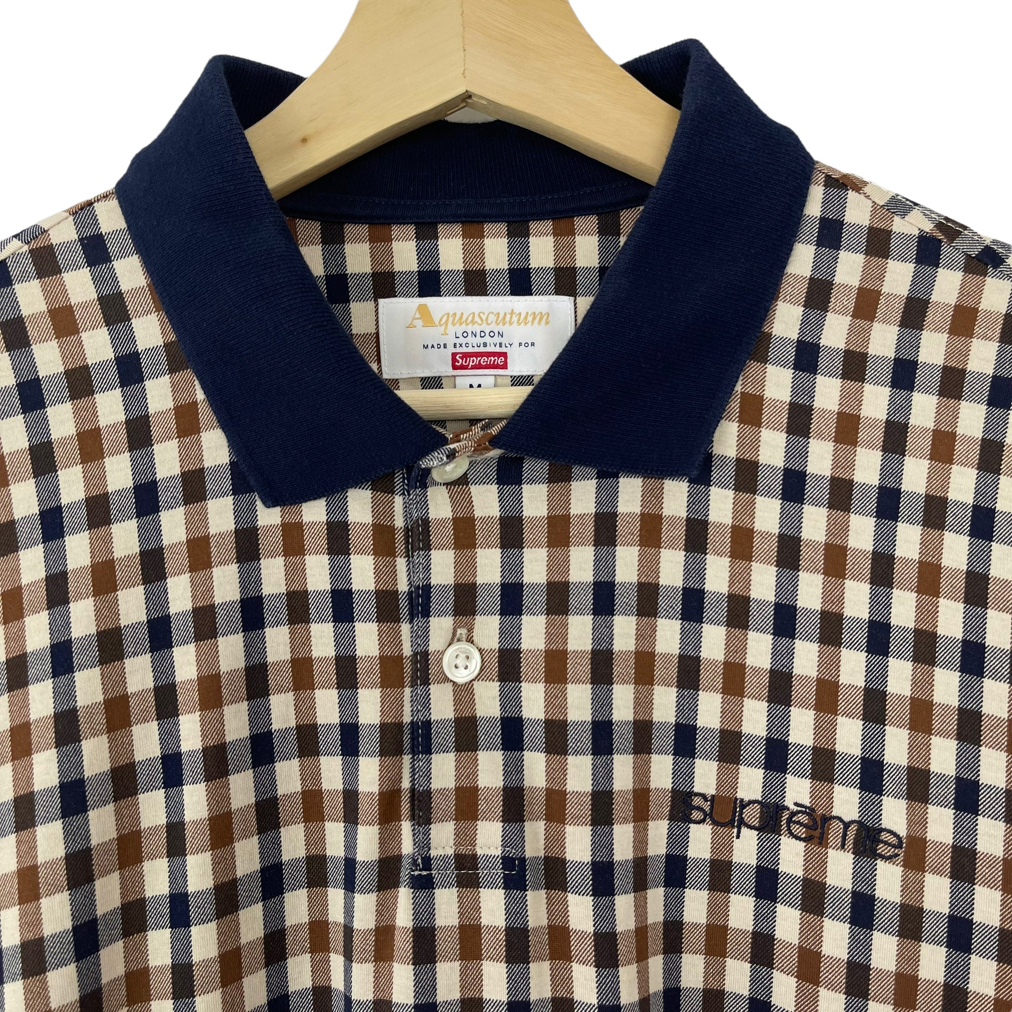 Aquascutum x Supreme House Check Long Sleeved Polo - Medium (M