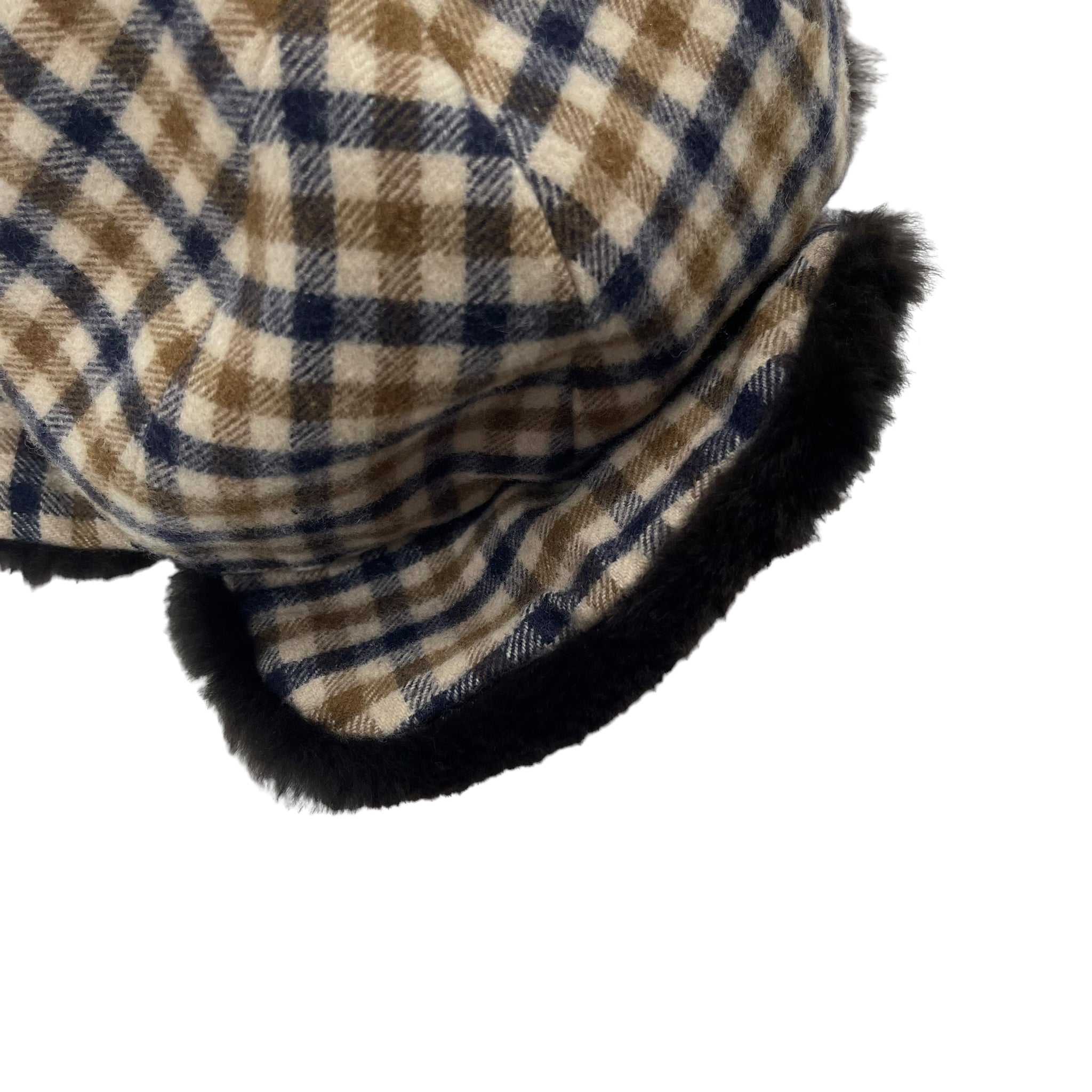 Aquascutum House Check Wool Trapper Hat Large L SWADS MENSWEAR