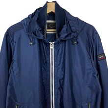 Load image into Gallery viewer, Paul and Shark Navy Blue Hooded Logo Jacket - Large (L) PTP 21.5&quot;
