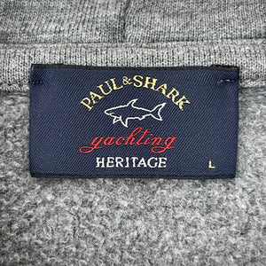 Paul and Shark Grey Embroidered Logo Hoody - Large (L) PTP 20.5"