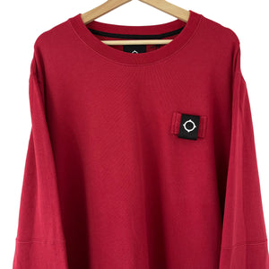 Ma.Strum Red Crew Neck Logo Sweater - Triple Extra Large (XXXL) PTP 28"