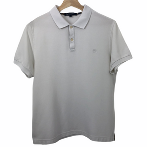 Aquascutum White Short Sleeved Logo Polo - Medium (M) PTP 20"