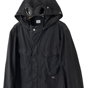 C.P Company Black Goggle Hooded Overshirt - Double Extra Large (XXL) PTP 24"