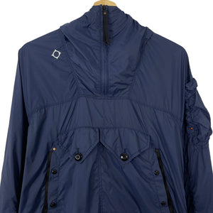 Ma.Strum Navy Blue Multi Pocket Hooded Sniper Jacket - Small (S) PTP 20"