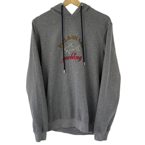 Paul and Shark Grey Embroidered Logo Hoody - Large (L) PTP 20.5"