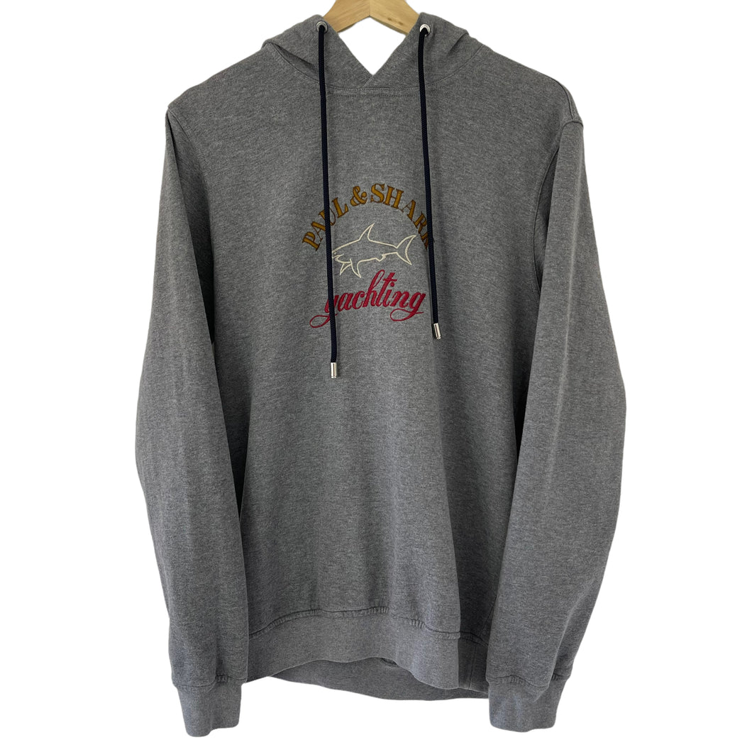 Paul and Shark Grey Embroidered Logo Hoody - Large (L) PTP 20.5