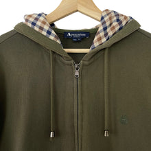 Load image into Gallery viewer, Aquascutum Khaki Green Full Zip Logo Hoody - Large (L) PTP 22&quot;
