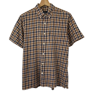 Aquascutum House Check Short Sleeved Shirt - Large (L) PTP 21.5"