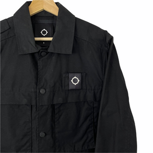 Ma.Strum Black Multi Pocket Button Up Overshirt - Small (S) PTP 20.75"