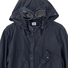 Load image into Gallery viewer, C.P Company Navy Goggle Hooded Overshirt - Medium (M) PTP 21.5&quot;
