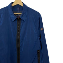 Load image into Gallery viewer, Paul and Shark Blue Nylon Shimmer Overshirt - Large (L) PTP 21&quot;
