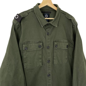 Ma.Strum Green Button Up Double Pocket Overshirt - Extra Large (XL) PTP 25.25"