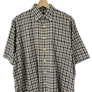 Aquascutum House Check Short Sleeved Shirt - Large (L) PTP 24.25"