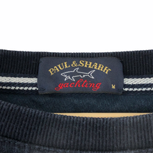 Load image into Gallery viewer, Paul and Shark Navy Crew Neck Spell Out Logo Sweater - Medium (M) PTP 20.5&quot;
