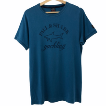 Load image into Gallery viewer, Paul and Shark Blue Short Sleeved Logo T-Shirt - Large (L) PTP 19&quot;
