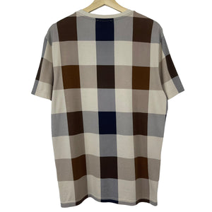 Aquascutum Block Check Short Sleeved T-Shirt - Large (L) PTP 21.25"