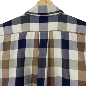 Aquascutum Block Check Long Sleeved Shirt - Large (L) PTP 24.5"