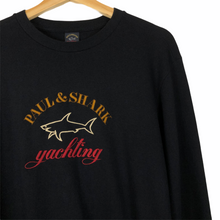 Load image into Gallery viewer, Paul and Shark Navy Embroidered Logo Crew Neck Sweater - Medium (M) PTP 20.75&quot;
