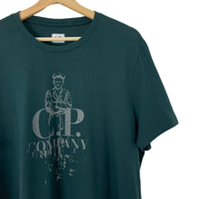 Load image into Gallery viewer, C.P Company Teal Short Sleeved Logo T-Shirt - Extra Large (XL) PTP 22&quot;
