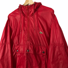 Load image into Gallery viewer, Vintage Red Lacoste Izod Half Zip Cagoule - Extra Large (XL) PTP 28&quot;
