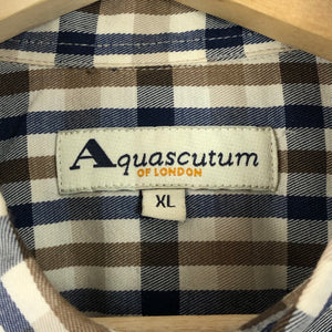 Aquascutum House Check Long Sleeved Shirt - Extra Large (XL) PTP 25"