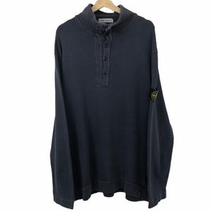 Vintage Stone Island Navy Button Up Sweater - Large (L) PTP 24.75"