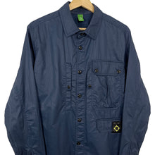 Load image into Gallery viewer, Ma.Strum Navy Blue Button Up Multi Pocket Overshirt - Medium (M) PTP 21.5&quot;
