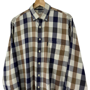 Aquascutum Block Check Long Sleeved Shirt - Medium (M) PTP 23"