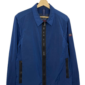 Paul and Shark Blue Nylon Shimmer Overshirt - Large (L) PTP 21"