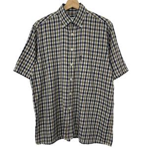 Aquascutum House Check Short Sleeved Shirt - Medium (M) PTP 23"