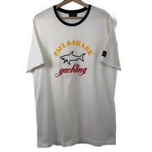 Load image into Gallery viewer, Paul and Shark White Short Sleeved Logo T-Shirt - Extra Large (XL) PTP 22&quot;
