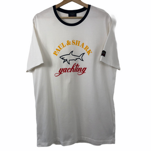 Paul and Shark White Short Sleeved Logo T-Shirt - Extra Large (XL) PTP 22"