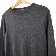 Load image into Gallery viewer, Paul and Shark Dk Grey 100% Wool Crew Neck Sweater - Medium (M) PTP 20&quot;
