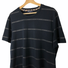 Load image into Gallery viewer, Aquascutum Navy Striped Short Sleeved Logo T-Shirt - Extra Large (XL) PTP 22.5&quot;
