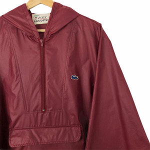 Vintage Maroon Lacoste Izod Half Zip Cagoule - Large (L) PTP 24.75"