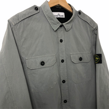 Load image into Gallery viewer, Stone Island Grey Button Up Lightweight Overshirt - Large (L) PTP 20&quot;
